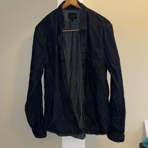 Lucky Brand Men's Dark Denim Shirt  - L